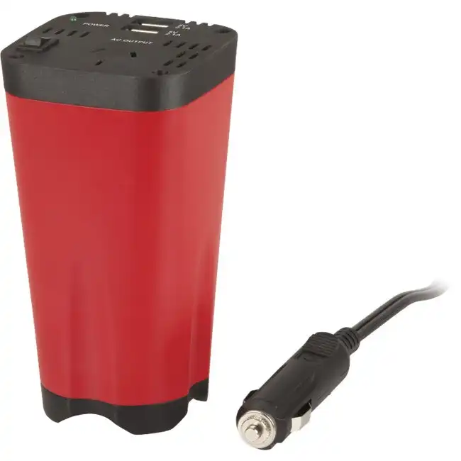 Powertech 150W Car Cup Holder DC-AC Inverter w/Main Power/Dual Usb 2.1A Outputs