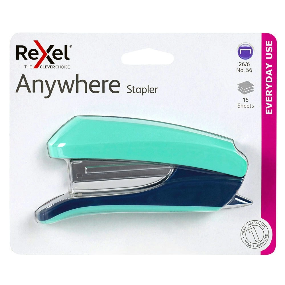 Rexel Anywhere 15 Sheets Half Strip Stapler Green Home/Office/Work Stationery