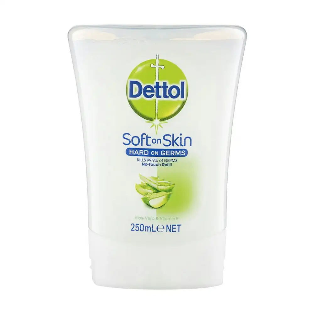 4PK Dettol No-Touch 250ml Hand Wash Refill f/ Dispenser Aloe Vera/Vitamin E