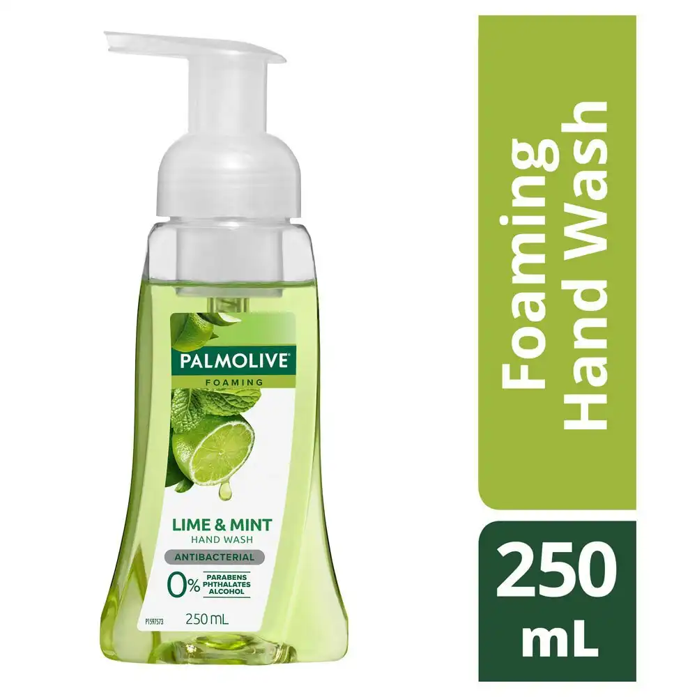 3x Palmolive 250ml Pump Foam Hand Washing Liquid Anti-Germ Natural Lime & Mint