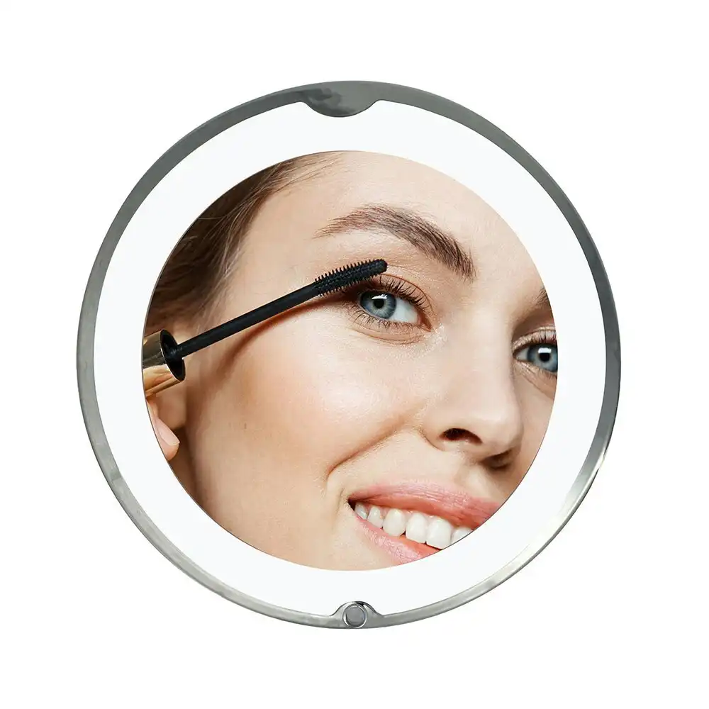 Flexible 20cm LED Makeup Beauty Mirror w/Suction 10x Magnification 360 Rotation