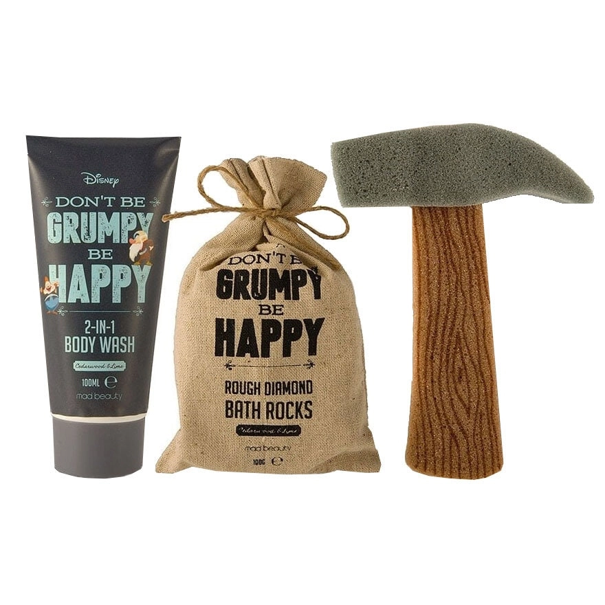 3pc Disney Dont Be Grumpy Revitalising Body Care Set Sponge/Bath Rocks/Body Wash