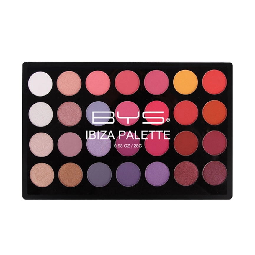 BYS 28g Eyeshadow Colour Palette Eye Makeup Shadow Matte/Metallic Shimmer Ibiza