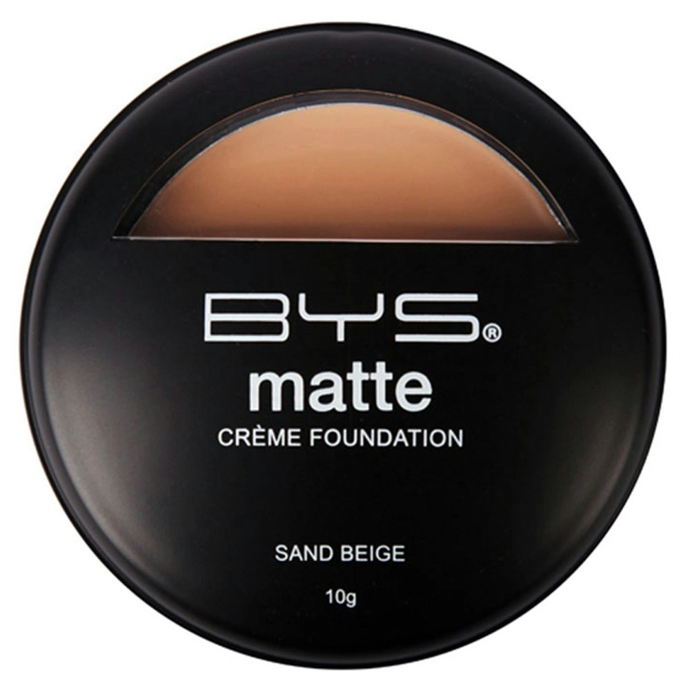 BYS 10g Matte Creme Foundation Face Makeup Cosmetics Satin Finish Sand Beige