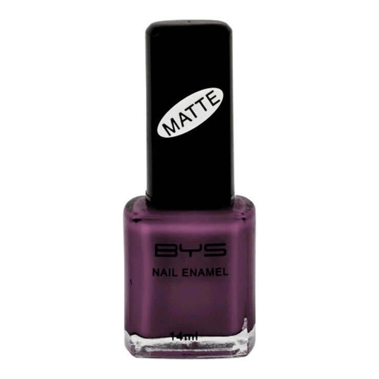 BYS Matte Black Cherry Nail Polish Enamel Lacquer Lasting Quick Dry 14ml Purple