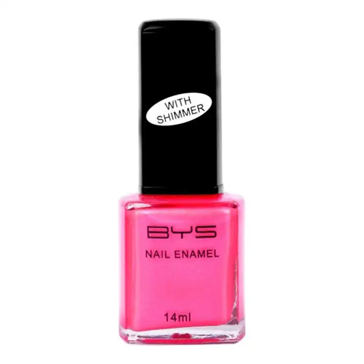 BYS Shimmer Tutti Frutti Nail Polish Enamel Lacquer Shimmer Quick Dry 14ml Pink