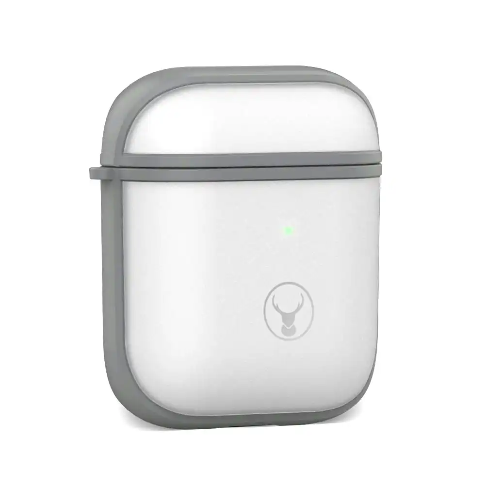 Bon.Elk Edge Case for Apple AirPods Wireless Charge/LED/Drop Proof Cover Grey