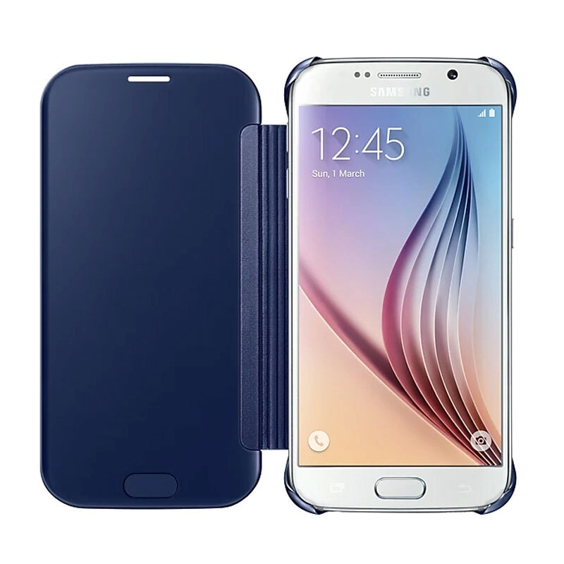 Samsung Genuine View Clear Case Cover Folio Flip Protection for Galaxy S6 Blue