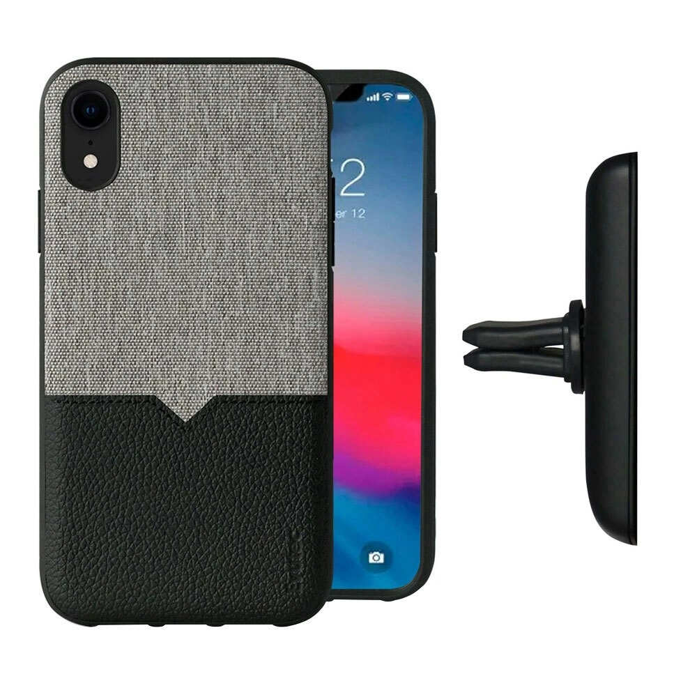 Evutec Case Cover AFIX+ Magnetic w/ Car Mount for Apple iPhone XR Canvas/Black