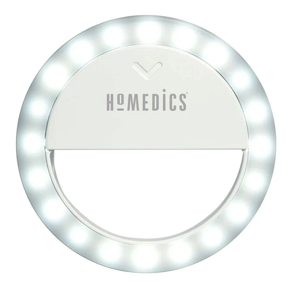 Homedics Universal Clip Radiance Beauty Selfie Ring Light for Smartphones White