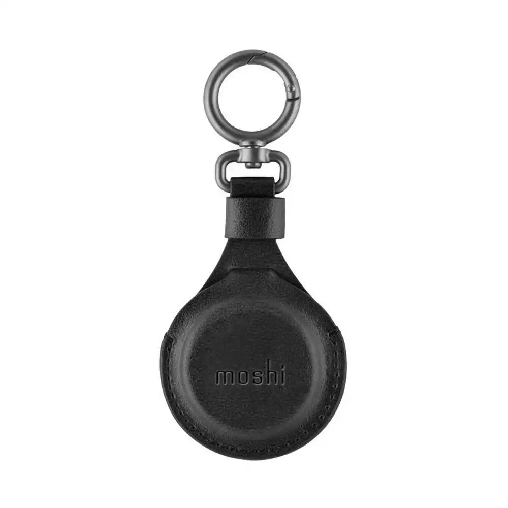 Moshi Key Ring Protection Leather Case Protective Cover for Apple AirTag Black