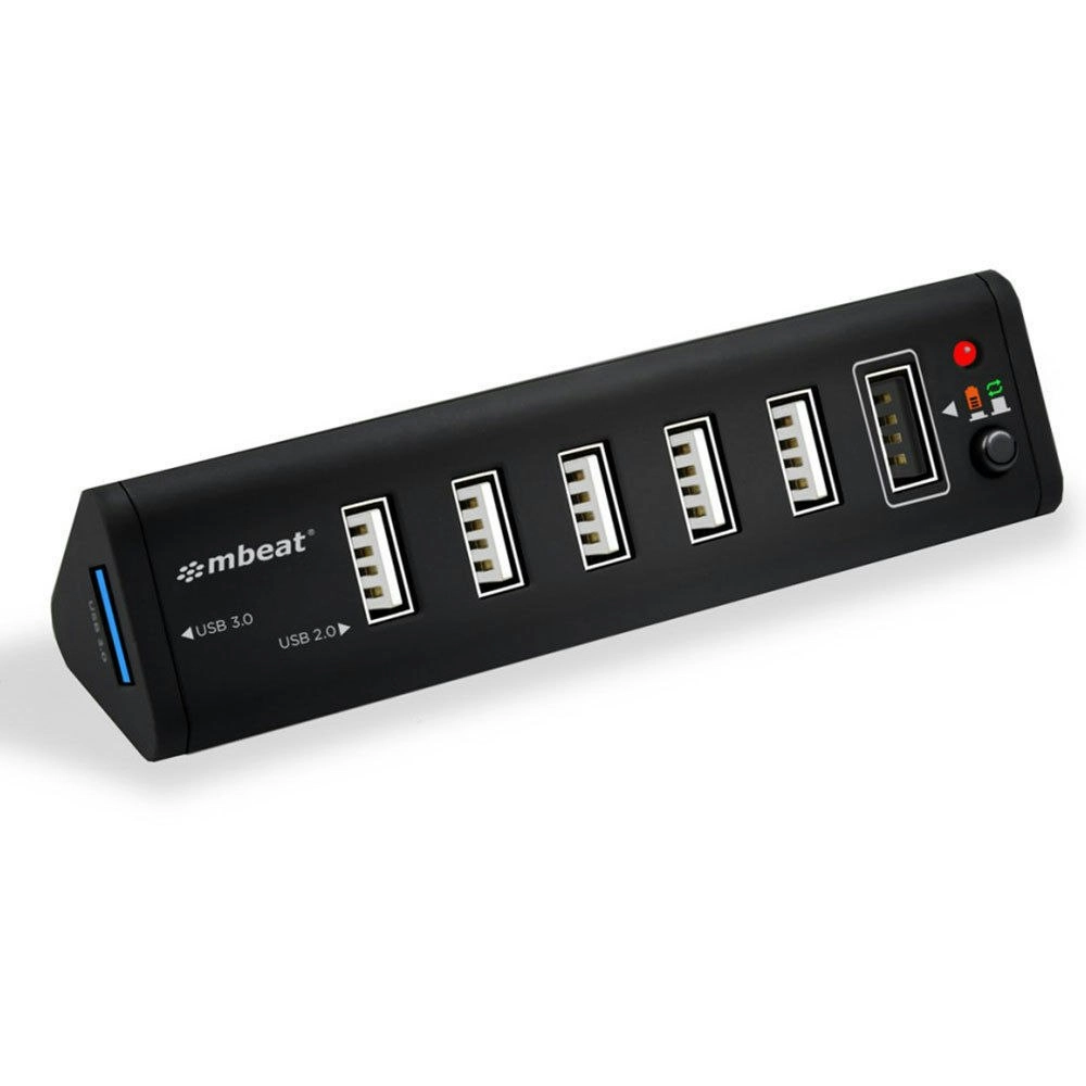 mBeat 7 Port 2.1A Charger Station USB 3.0/USB 2.0 Hub/Charging/Data/Splitter