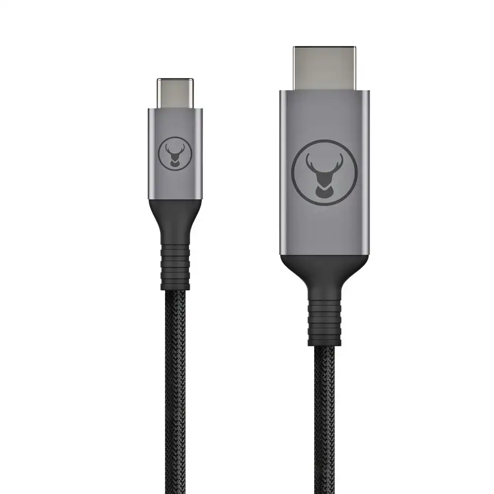Bonelk 1.5M Gold Plated Braided Nylon USB-C to Standard HDMI Cable Grey