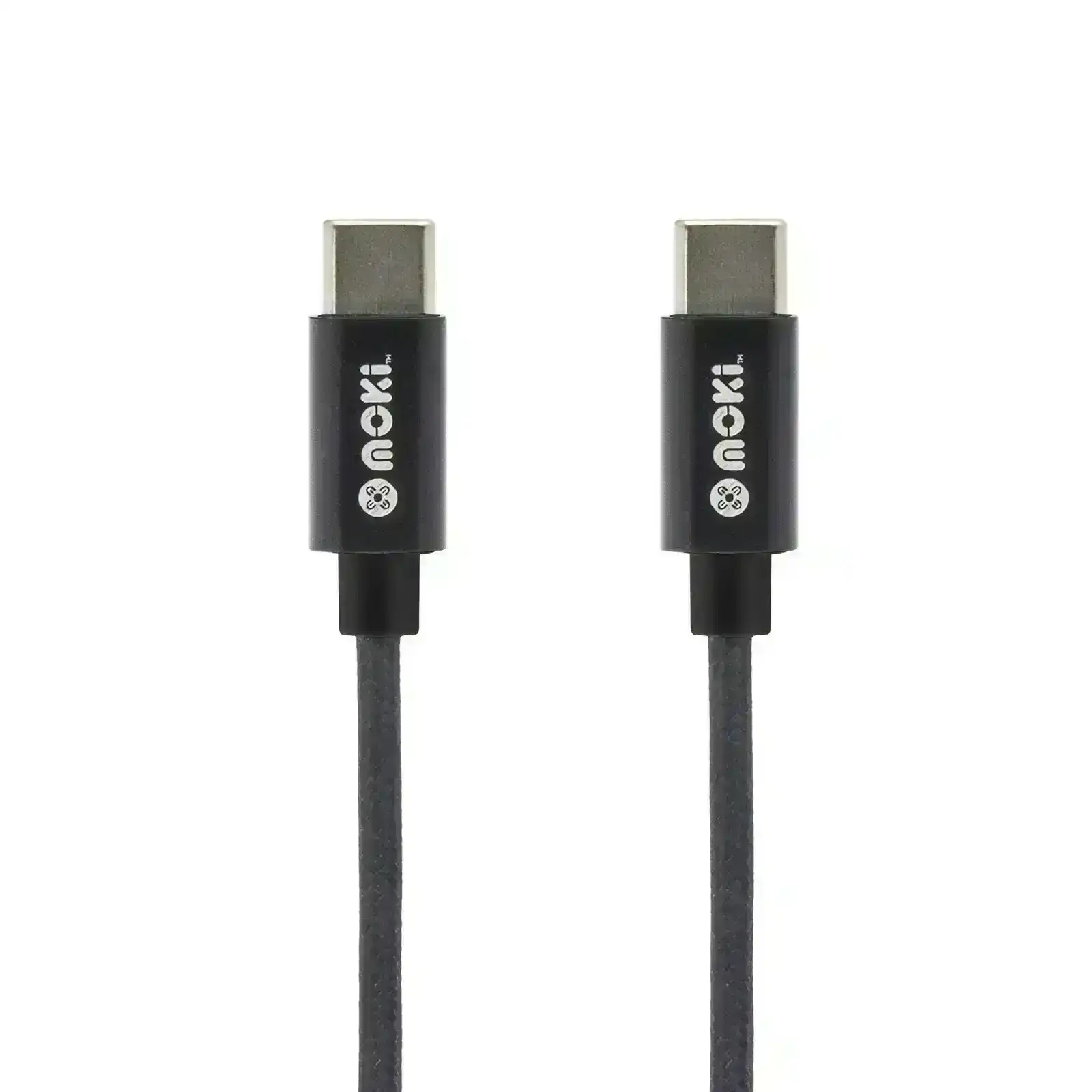 Moki 90cm Braided USB Type C/Type C Sync/Charge Cable f/ Phone/Power Adaptor BLK