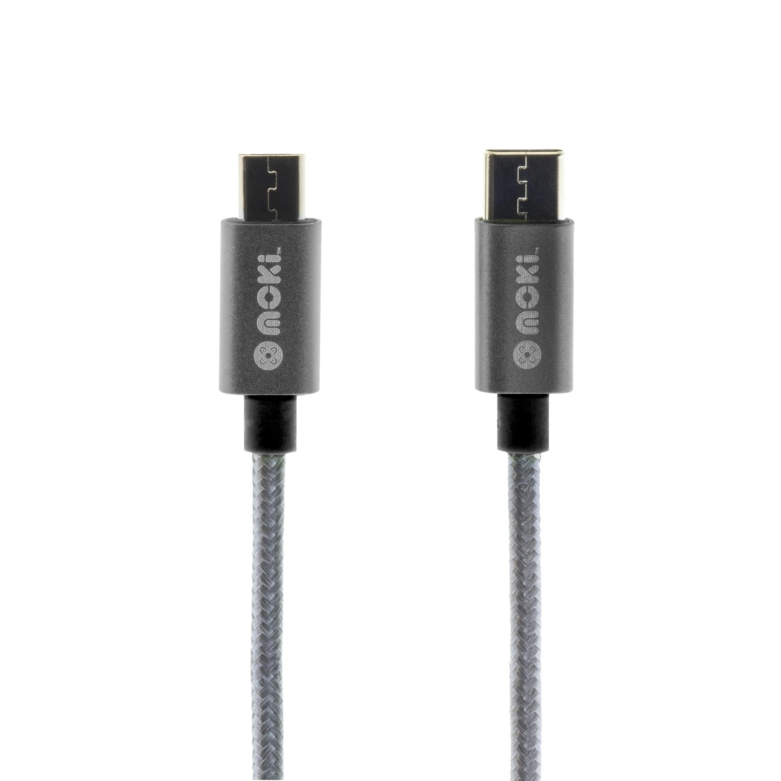 Moki 90cm Braided Type C/Micro USB Sync/Charge Cable for Phone/Adaptor Gun Metal