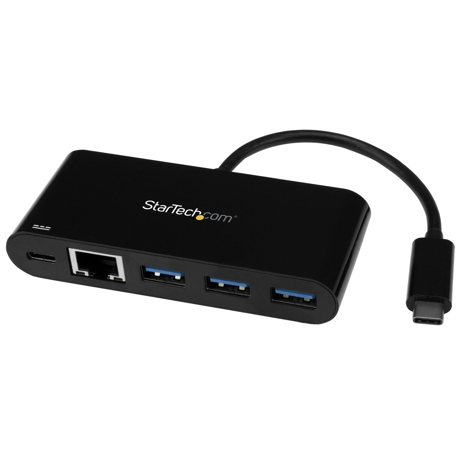 Star Tech 3 Port 5Gbps USB C Hub to 3 USB A/ USB 3.0 60W/RJ45 Adapter f/ Laptop