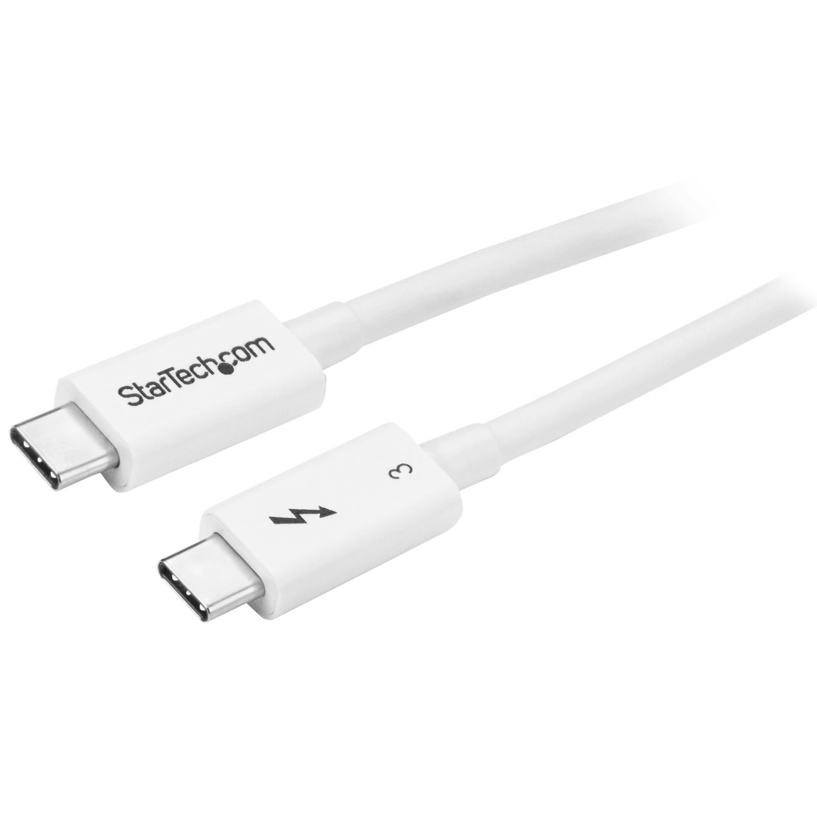 Star Tech 0.5m Thunderbolt 3 40Gbps USB-C Cable 5k/4k 60Hz PC/Laptop/Monitor WHT