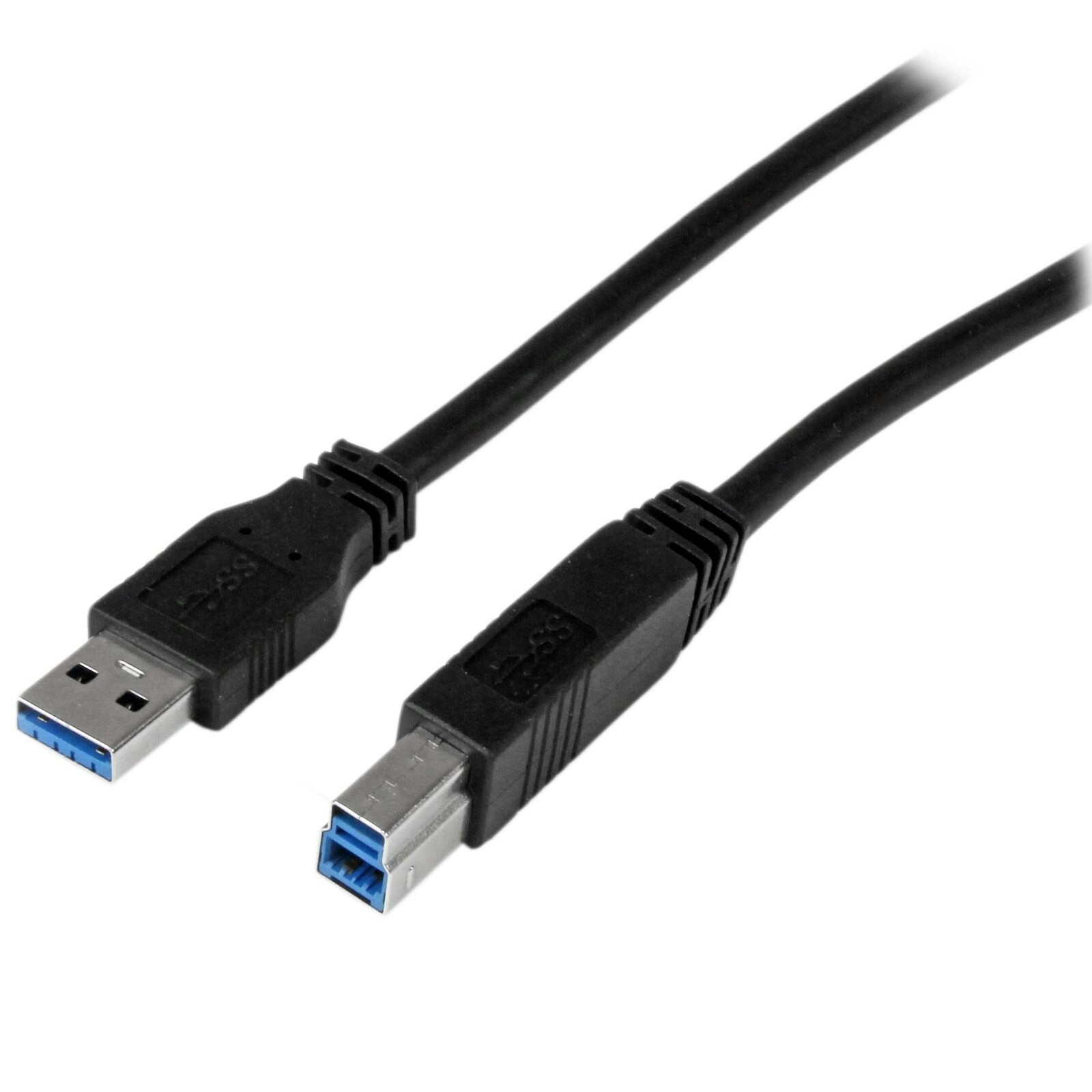 Star Tech 1m Certified SuperSpeed USB 3.0 A To B Cable 5Gbps - Male To Male BLK