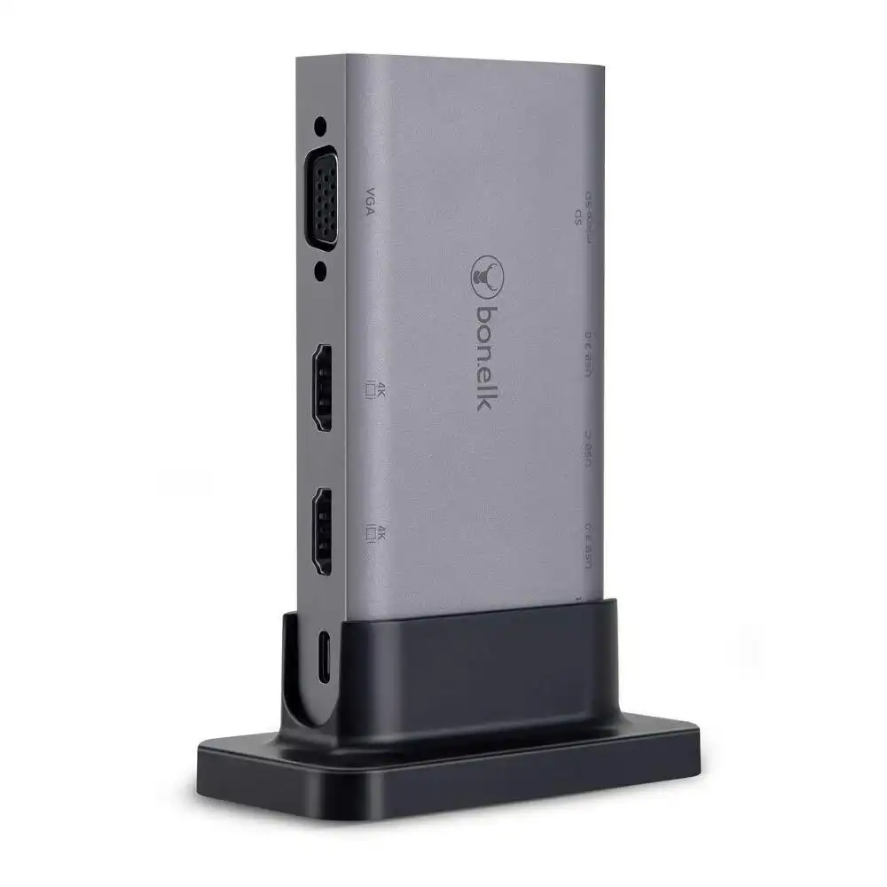 Bonelk Desktop Series 9-in-1 USB-C Multiport HDMI/USB-A/Micro SD Hub Space Grey