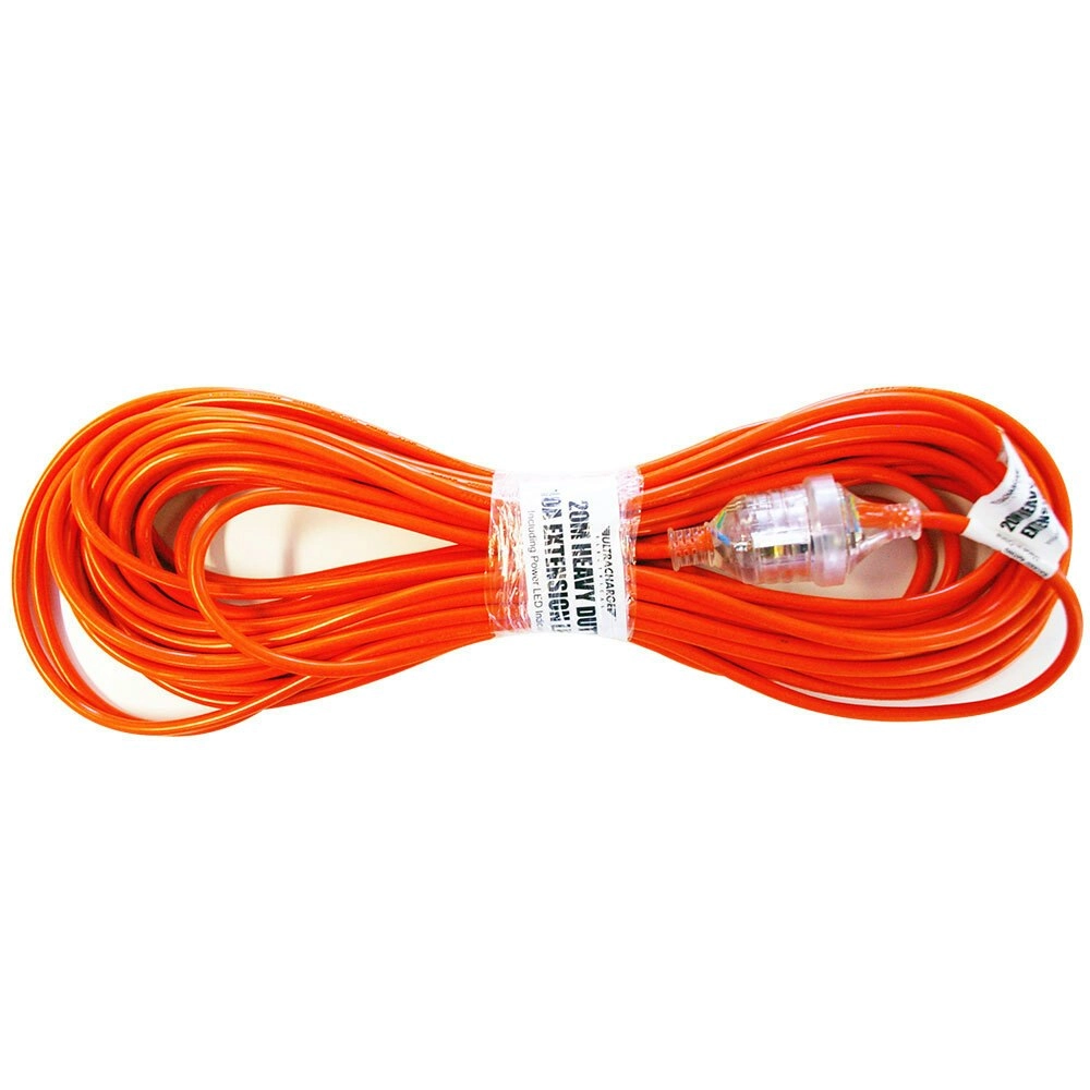 UltraCharge 20m Extension Heavy Duty 10A/2400W Lead Power Cord AU/NZ Plug Orange