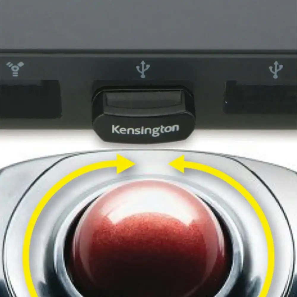 Kensington Orbit Ergonomic Wireless Mobile Trackball Mouse Windows Mac PC Apple