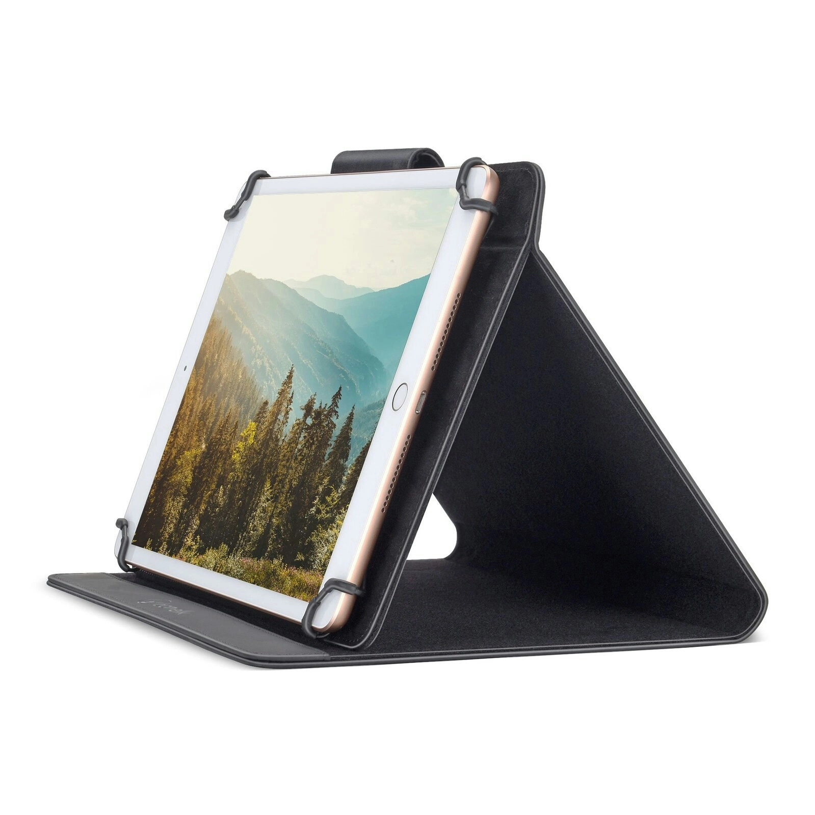 Bonelk Universal Folio Case Magnetic Clasp Cover for 9"-11" Tablets Black