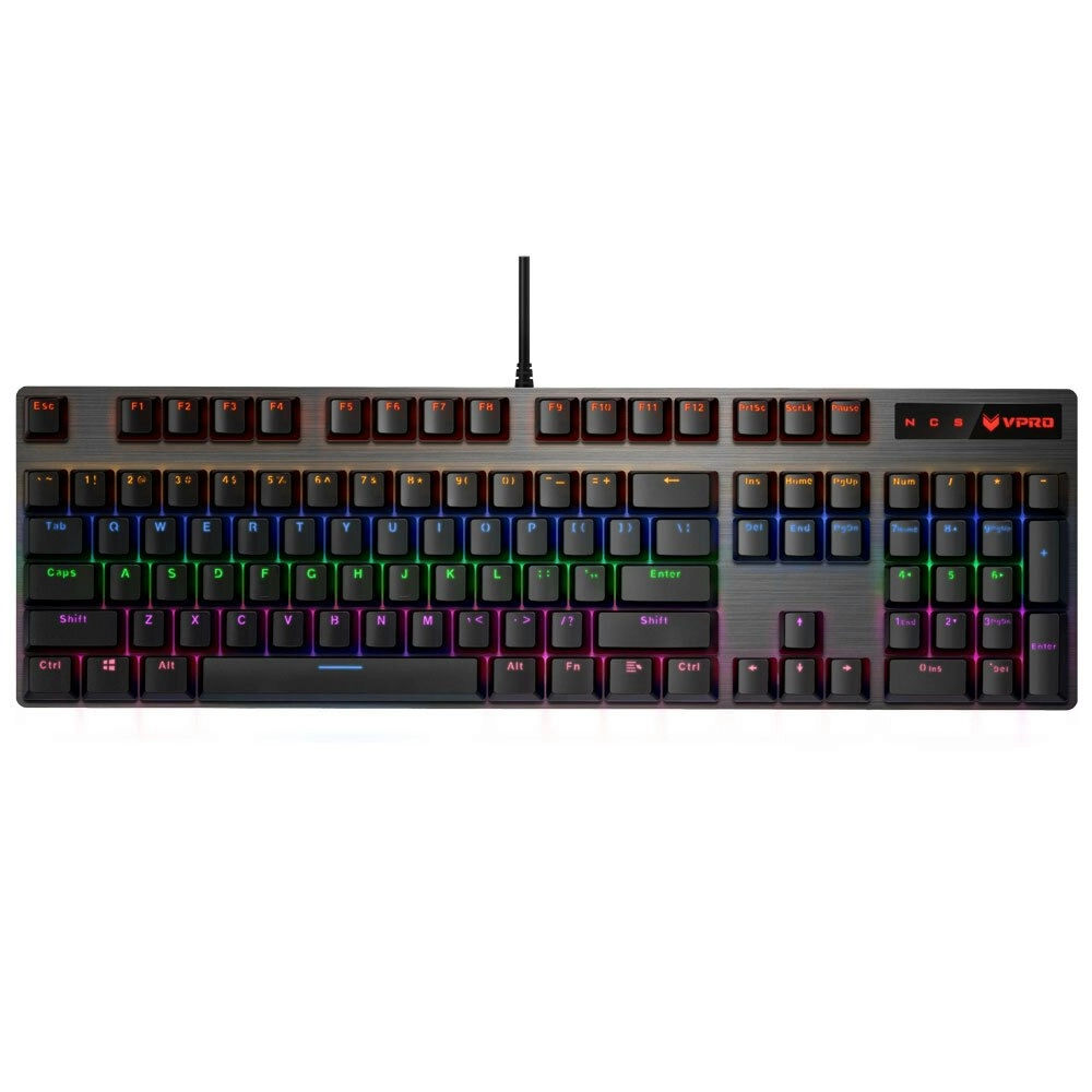 Rapoo V500 Pro Rainbow Backlit Wired Mechanical Gaming Keyboard for PC/Laptop BK