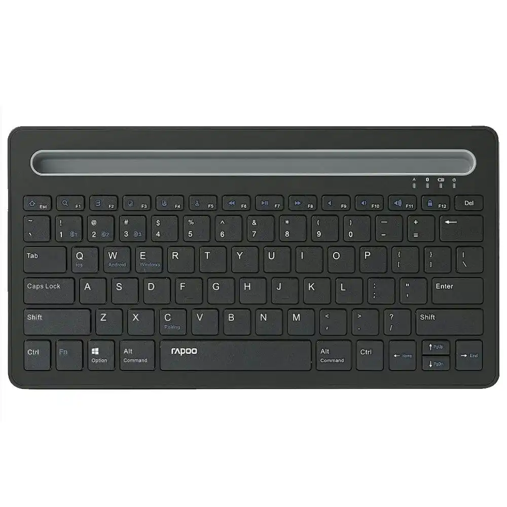 Rapoo XK100 Bluetooth Wireless Keyboard for PC/Computer iPad/Tablet Laptop Black