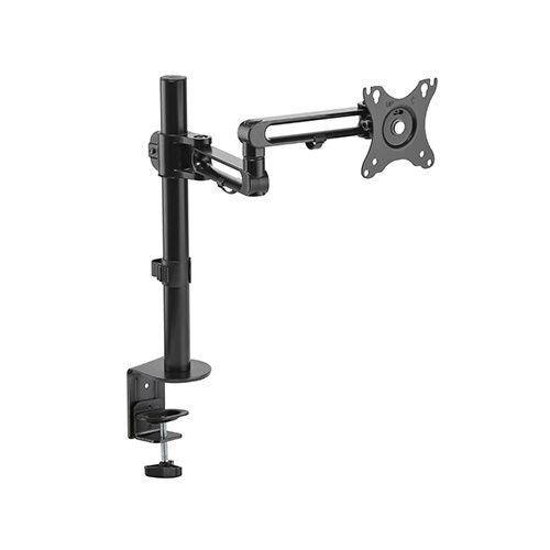 Brateck 51cm Single 17"-32" Monitor Swiveling Arm Articulating Aluminum Black