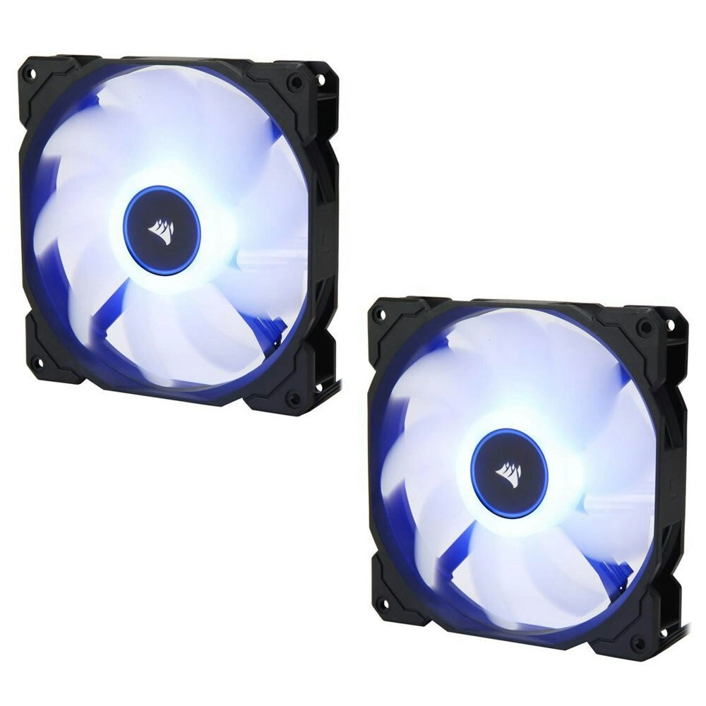 2PK Corsair Air Flow AF140 140mm Low Noise 1150RPM LED Cooling Fans f/PC Case BL