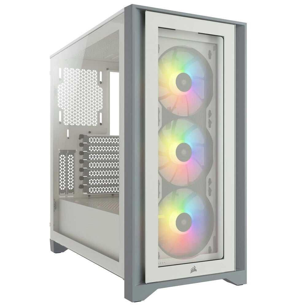 Corsair iCUE 4000X RGB Tempered Glass Mid-Tower E-ATX/ATX Case for Gaming PC WHT