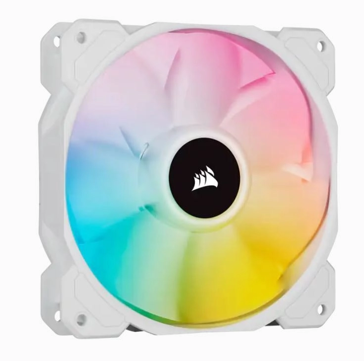 Corsair SP120 RGB ELITE 120mm RB 47.73 CFM PWM Cooling Fan f/Gaming PC Case WHT