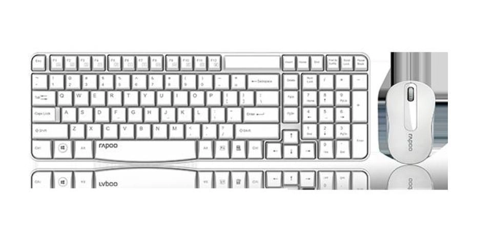 Rapoo X1800S 2.4GHz Wireless Optical Keyboard Mouse Combo For PC/Laptop White