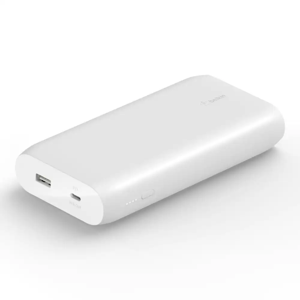 Belkin 20000mAh 12W  USB-C/USB-A Power Bank Portable Battery Charger White
