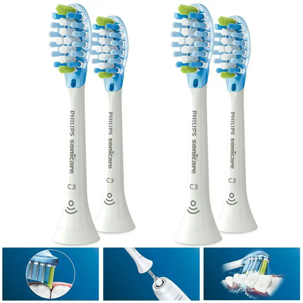 4PK Philips Sonicare Plaque C3 Replacement Brush Heads for Electric Toothbrush W