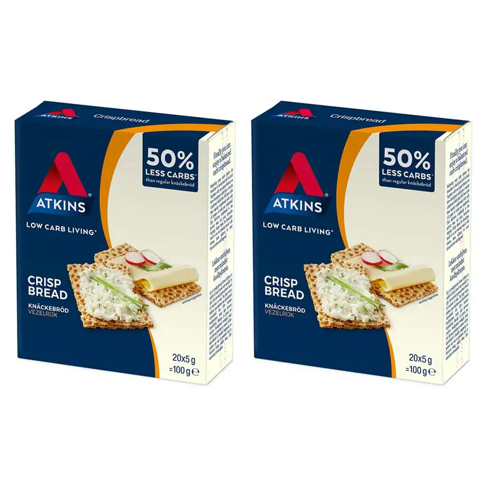 2x 20pc Atkins 5g Low Carb/Sugar Living Crispbread Weight Management Diet Snacks