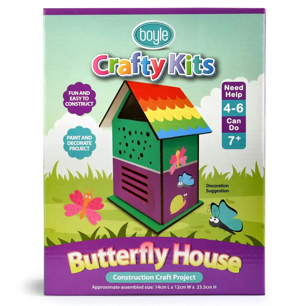 Boyle Crafty Kits 23.5cm Butterfly House Construction Project Kids Craft Toy 7y+