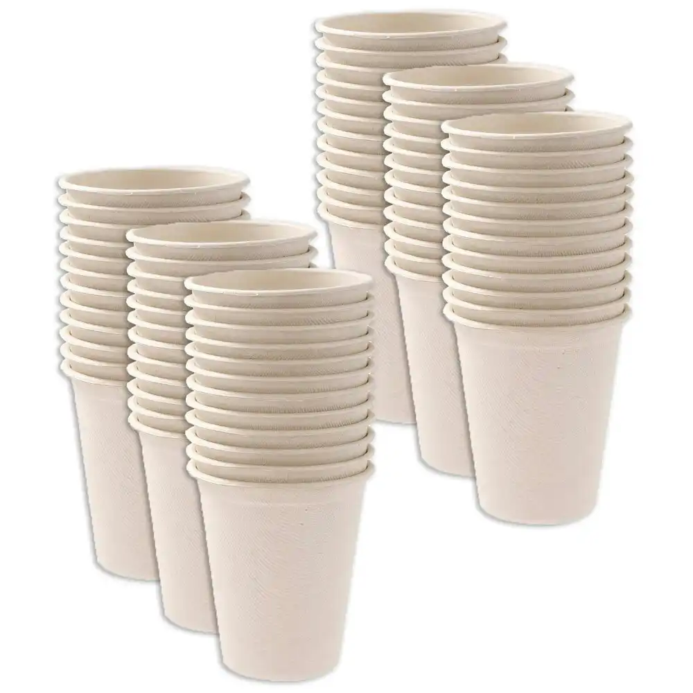 72x Lemon & Lime Earthie Sugarcane Cups 250ml NAT Disposable/Compostable Drink