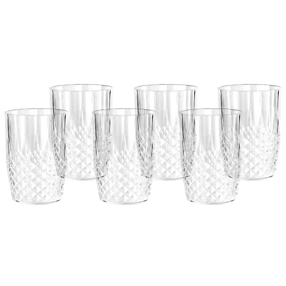 6x Lemon & Lime Crystal Deco 470ml/11cm Tumbler Water/Juice Outdoor Drink Cup