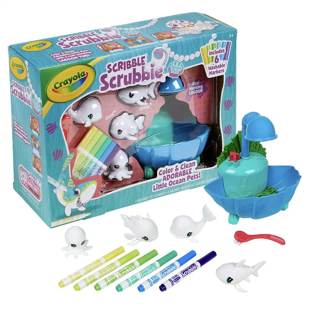 Crayola Scribble Scrubbi Ocean Lagoon Playset Figurine Toys Kids/Children 3y+