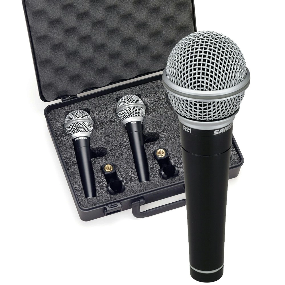 Samson R21S 3PK Dynamic Microphone Set w/Clip/Case For Gig/Live/Studio Recording