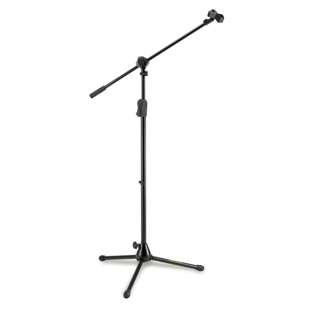 Hercules EZ Clutch Tripod Microphone Stand/Holder w/ 2 in 1 Boom/Mic Clip Black