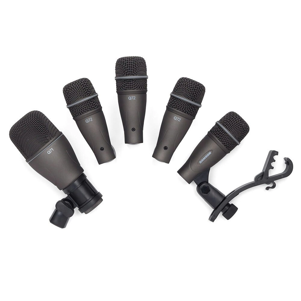 5pc Samson DK705 Drum Mic Kit Microphone Set Audio Recording/Performance w/ Case