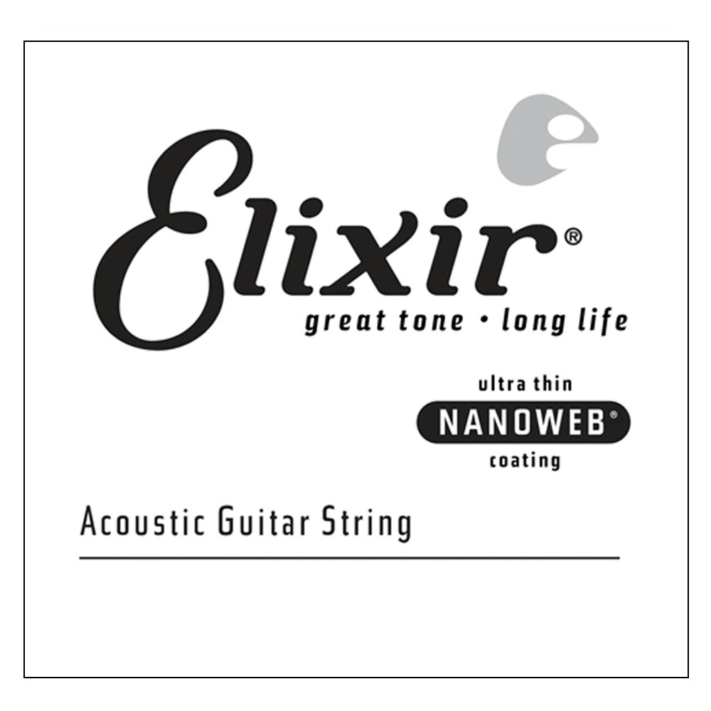 Elixir #15124 Acoustic Nanoweb Guitar Music 0.024 Single String 80/20 Bronze