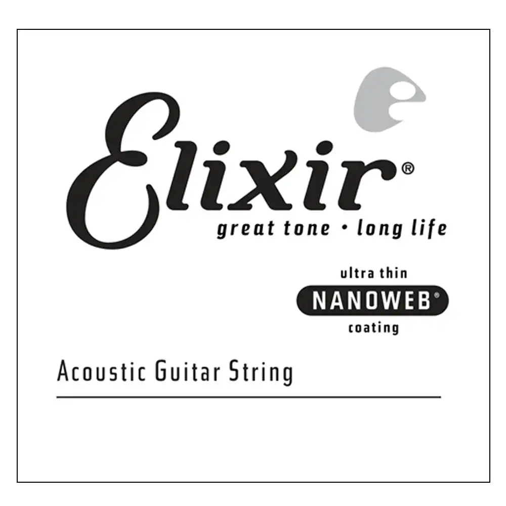 Elixir #15126 Acoustic Nanoweb Guitar Music 0.026 Single String 80/20 Bronze