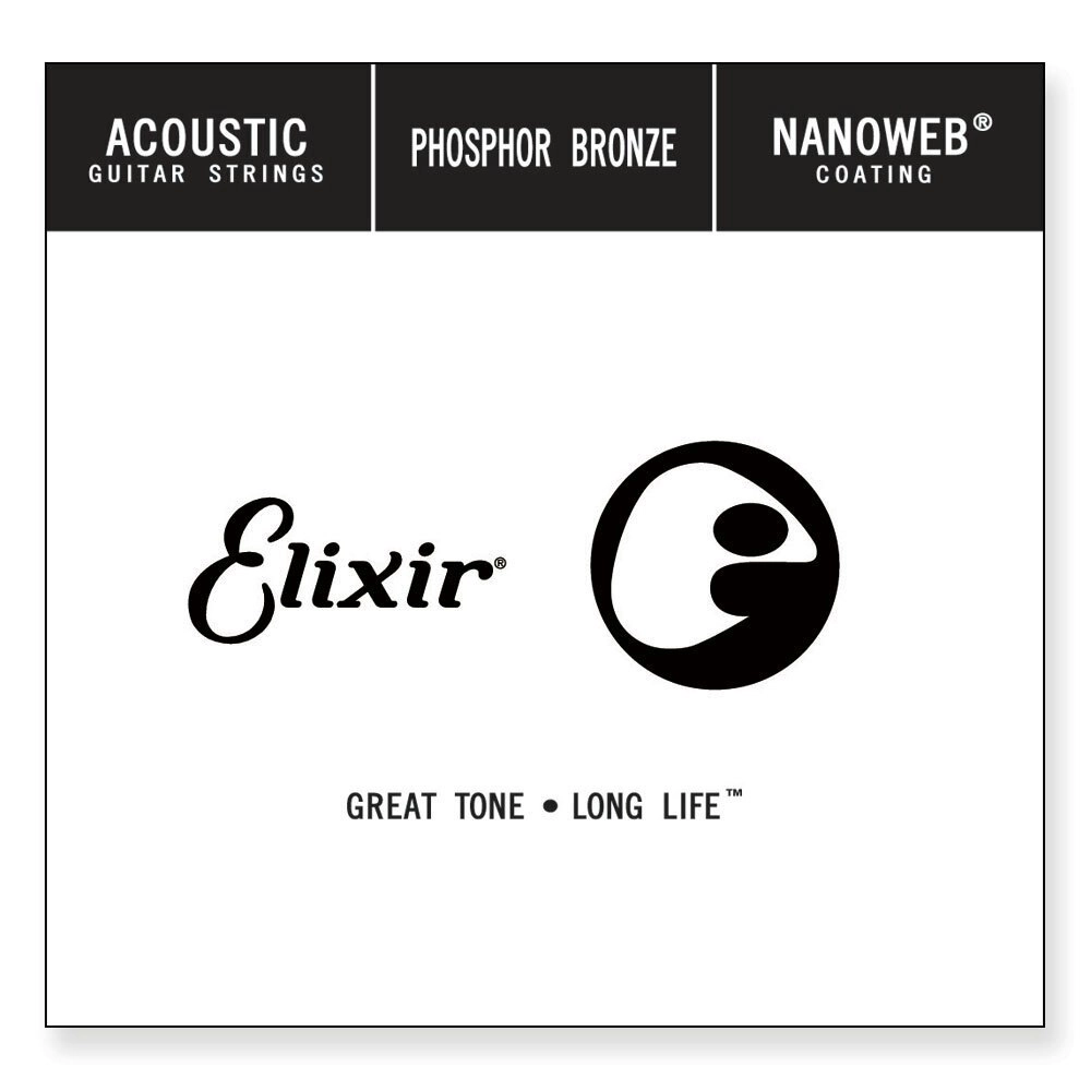 Elixir #14122 Acoustic Nanoweb Phosphor Bronze 0.022 Single Music Guitar String