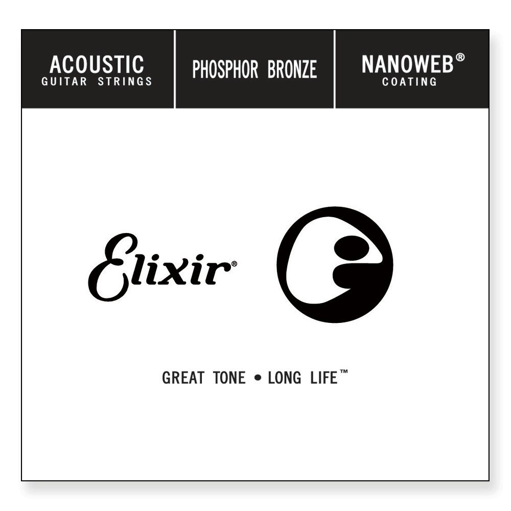 Elixir #14142 Acoustic Nanoweb Phosphor Bronze 0.042 Single Music Guitar String