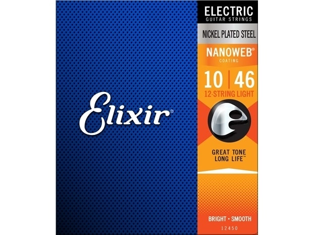 Elixir #12450 Electric Guitar 12 Strings Nano Nickel Plated Steel 10-46 Light