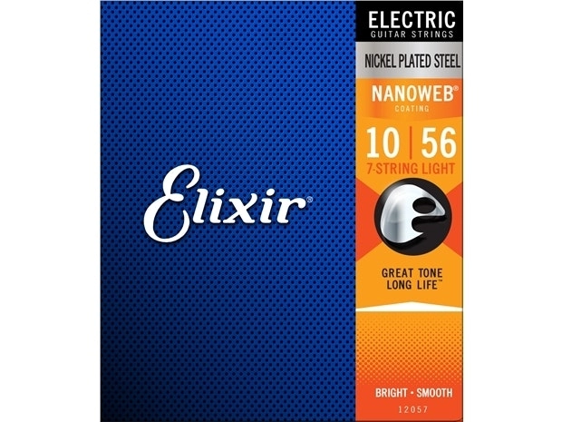 Elixir #12057 Electric Guitar 7 Strings Nano Nickel Plated Steel 10-56 Light