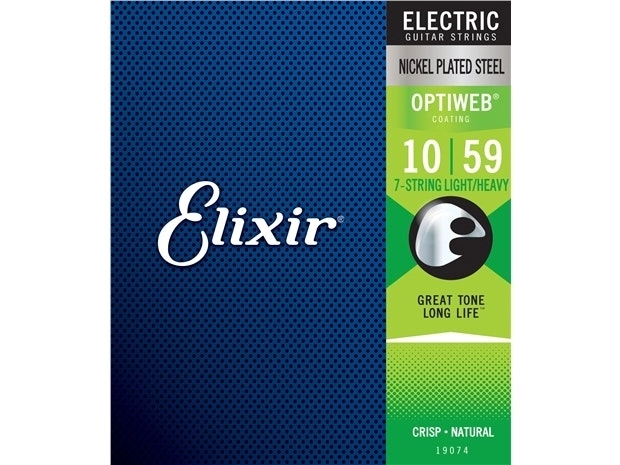 Elixir #19074 Electric Guitar 7 Strings Optiweb Nickel Steel 10-59 Light Heavy